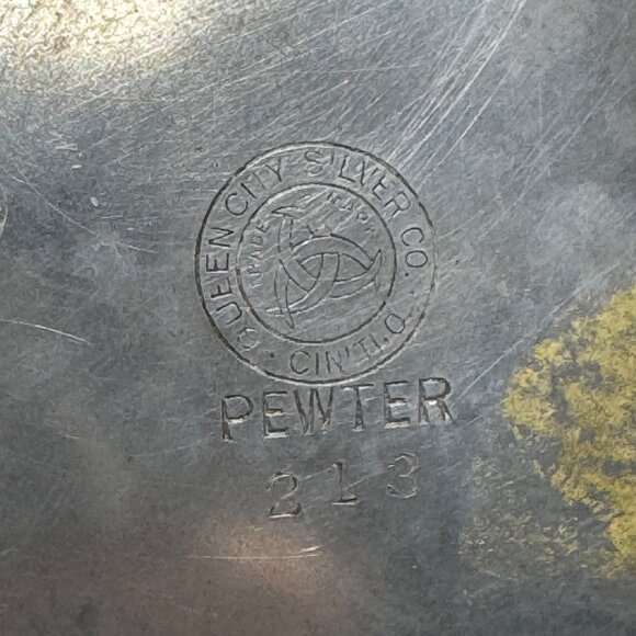 Antique Queen City Silver Co Pewter Teapot With Ornate Handle & Spout - Picture 4 of 12